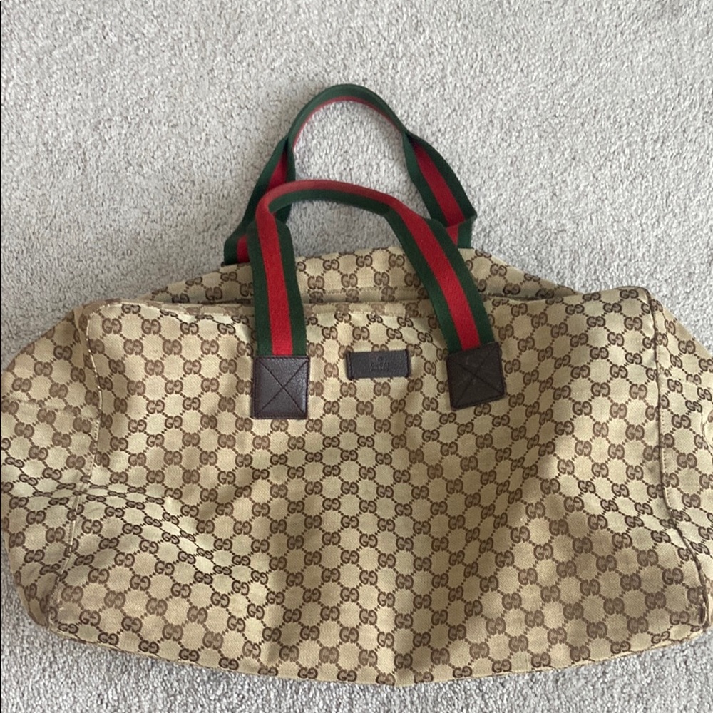 Gucci Beige Monogram Travel Bag